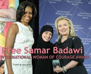 Michelle Obama, Samar Badawi, Hillary Clinton, 2012. 